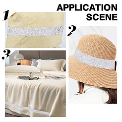 Жаккардовая цветочная лента из полиэстера длиной 7.5 ярд.&nbsp;OCOR-WH0088-84D