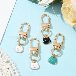 4 шт. подвеска в форме головы кошки из сплава и эмали&nbsp;HJEW-YW00065