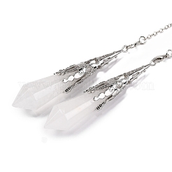 Натуральный кварцевый кристалл заостренный маятник для биолокации большие подвески&nbsp;G-H285-06P-A25