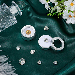 Алюминиевые коробки для хранения россыпью алмазов с шестиугольной стеклянной видимой крышкой&nbsp;LS-CON-WH0110-55A