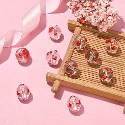 10шт прозрачные стеклянные эмалевые бусины&nbsp;GLAA-CJ0001-94