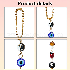 Гриб и сглаз акриловые и лампворк и стеклянные подвесные украшения&nbsp;HJEW-SC00184