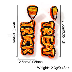 Серьги-гвоздики ручной работы из стеклянного бисера на Хэллоуин&nbsp;WA9568-1