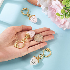 3 шт. подвески в виде клубники из смоляных стразов&nbsp;HJEW-TAC0094