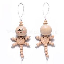 Подвесные украшения из натурального дерева&nbsp;HJEW-S002-003C