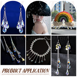 3 прядь 3 стиля гальванизированные стеклянные граненые капли бусины нити&nbsp;EGLA-GA0001-29