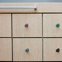 4 шт. двухцветные ручки для ящиков из латуни и натурального агата&nbsp;AJEW-DR0001-63