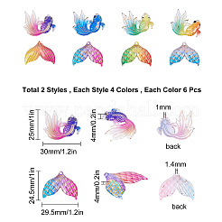 48 шт. 2 стильных прозрачных акриловых подвесок с УФ-печатью&nbsp;TACR-SC0001-08