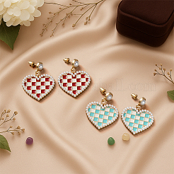 4 пара двухцветных эмалевых сережек-гвоздиков&nbsp;EJEW-HY0001-22