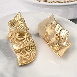 Серьги-гвоздики в форме листа из нержавеющей стали 304&nbsp;EJEW-K268-54G