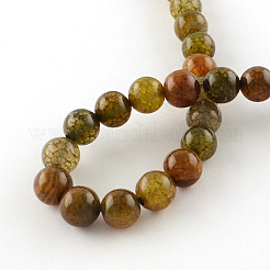 Крашеные естественный дракон вены агата круглые пряди из бисера&nbsp;G-R342-6mm-08