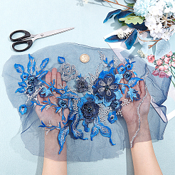 3d цветок органза полиэстер вышивка орнамент аксессуары&nbsp;DIY-WH0297-20F