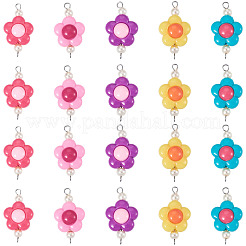 30 шт. 5-х цветные акриловые бусины-подвески-соединители&nbsp;PALLOY-TAC0195