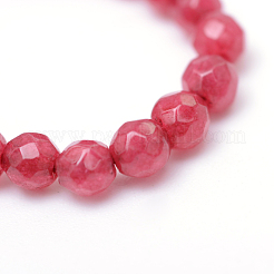 Граненый круглый окрашенный натуральный белый нефрит нитей бисера X-G-R344-3mm-12