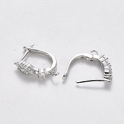 Серьги-кольца из латуни с кубическим цирконием и застежкой сзади&nbsp;KK-T048-030P-NF