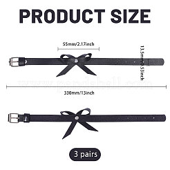 3 пара регулируемых браслетов на лодыжку из искусственной кожи с бантом&nbsp;AJEW-PH0007-82