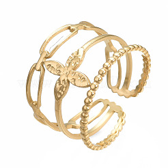 Кольцо-манжета в форме цветка из нержавеющей стали 304&nbsp;X-RJEW-T023-95G