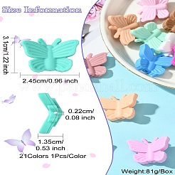 21шт 21 цвета бабочка пищевые экологически чистые силиконовые фокусные бусины&nbsp;SIL-CJ0002-29