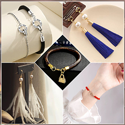 160 шт. 4 латунных наконечника для шнура&nbsp;KK-PH0011-71