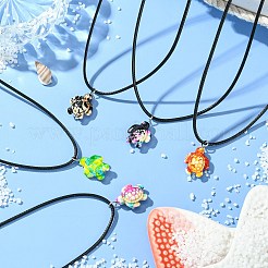 Летние окрашенные в пляж синтетические бирюзовые подвески в виде черепахи&nbsp;NJEW-JN05020