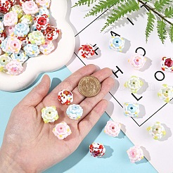 30шт 2 цвета непрозрачные акриловые бусины&nbsp;SACR-YW0001-77A