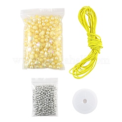 480 шт. Прозрачные / имитация жемчуга акриловые бусины&nbsp;DIY-LS0003-05A