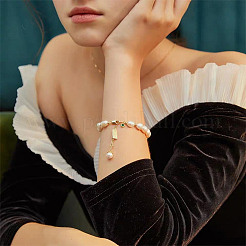 1 нить бусин из натурального культивированного пресноводного жемчуга&nbsp;PEAR-GO0001-01