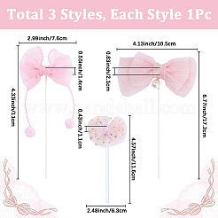 3 шт. 3 стиля бантов из ткани для украшения торта&nbsp;AJEW-SP0003-41