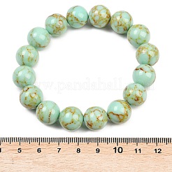 Синтетический бирюзовый бисером стрейч-браслет&nbsp;BJEW-P208-08-12MM-01