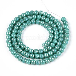 Гальванические непрозрачные стеклянные бусины&nbsp;GLAA-T032-P4mm-AB12A