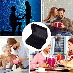 Прямоугольные флокированные коробки для упаковки колец с откидными крышками&nbsp;CON-WH20010-04B