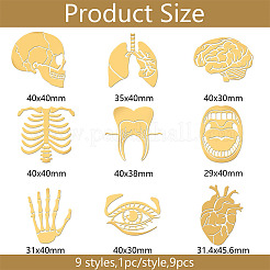 9шт 9 стиля никелевых декоративных наклеек DIY-WH0450-049