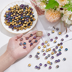150шт 10 цвета гальванические стеклянные бусины&nbsp;GLAA-AR0001-79B