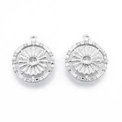 Латунные микропаве прозрачные подвески с фианитом&nbsp;KK-F841-08P