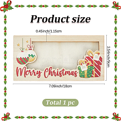 Держатель для денег в виде прямоугольника из дерева на рождественскую тематику&nbsp;AJEW-WH20006-282C