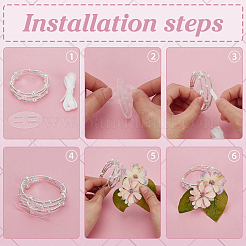 5шт. многорядные браслеты из сплава со стразами для женщин&nbsp;BJEW-WR0001-03P