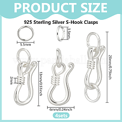 925 стерлингового серебра S-крюк пряжки&nbsp;FIND-BC0014-25A