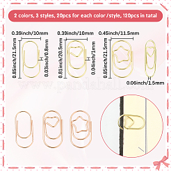 120 шт. 6 вида овальных железных скрепок&nbsp;AJEW-SP0003-02