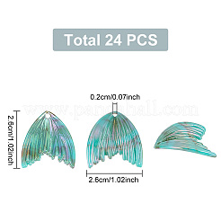 24 шт. 12-цветные градиентные подвески из непрозрачной и прозрачной смолы&nbsp;RESI-OC0001-59
