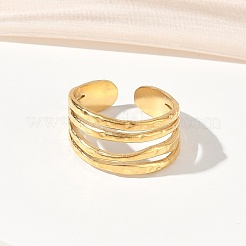 Регулируемые манжеты из нержавеющей стали 304 с открытыми кольцами для женщин&nbsp;RJEW-Z122-03G-06