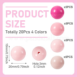 20шт 4 цвета непрозрачные акриловые бусины&nbsp;MACR-TA0002-51B