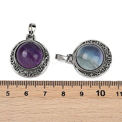 Полукруглые подвески из натурального флюорита&nbsp;PALLOY-R159-01AS-10