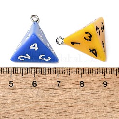 4 граненые подвески из непрозрачной смолы&nbsp;RESI-S021-02A