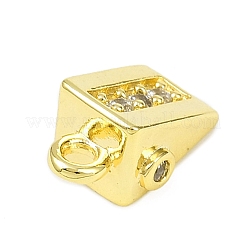 Латунные микропаве прозрачные подвески с фианитом&nbsp;LS-KK-L238-28G