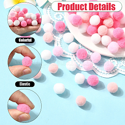 400 шт. шарики-помпоны из полиэстера 4 цветов&nbsp;DIY-SC0031-37B