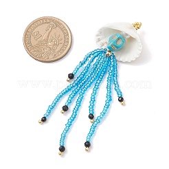 Подвески в виде черепа медузы из окрашенной синтетической бирюзы&nbsp;PALLOY-MZ00871-04