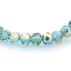 Полурадужные стеклянные граненые (32 грань) круглые бусины-проставки&nbsp;GLAA-A027-3mm-HR04