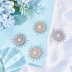 4 шт. 2-х цветные значки на лацкан из сплава со стразами&nbsp;JEWB-ME0001-14