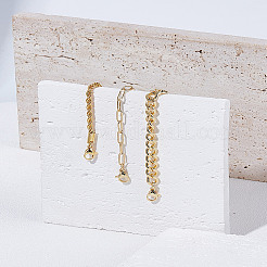 3шт 3 стиля браслеты из нержавеющей стали цепи для женщин&nbsp;BJEW-LP0001-21G