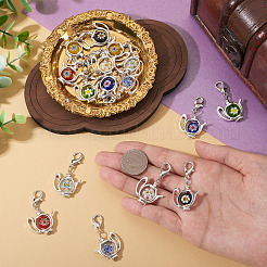 16 шт. 8 подвески ручной работы в стиле миллефиори и сплава&nbsp;HJEW-TAC0125